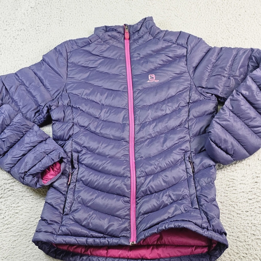 Salomon ClimaWind Jacket Womens XS Purple‎ Down Puffer Full Zip Lightweight